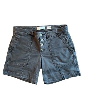 Anthropologie Buttonfly Shorts Sz. 26 Wanderer Fit Gray Utility Pockets Casual